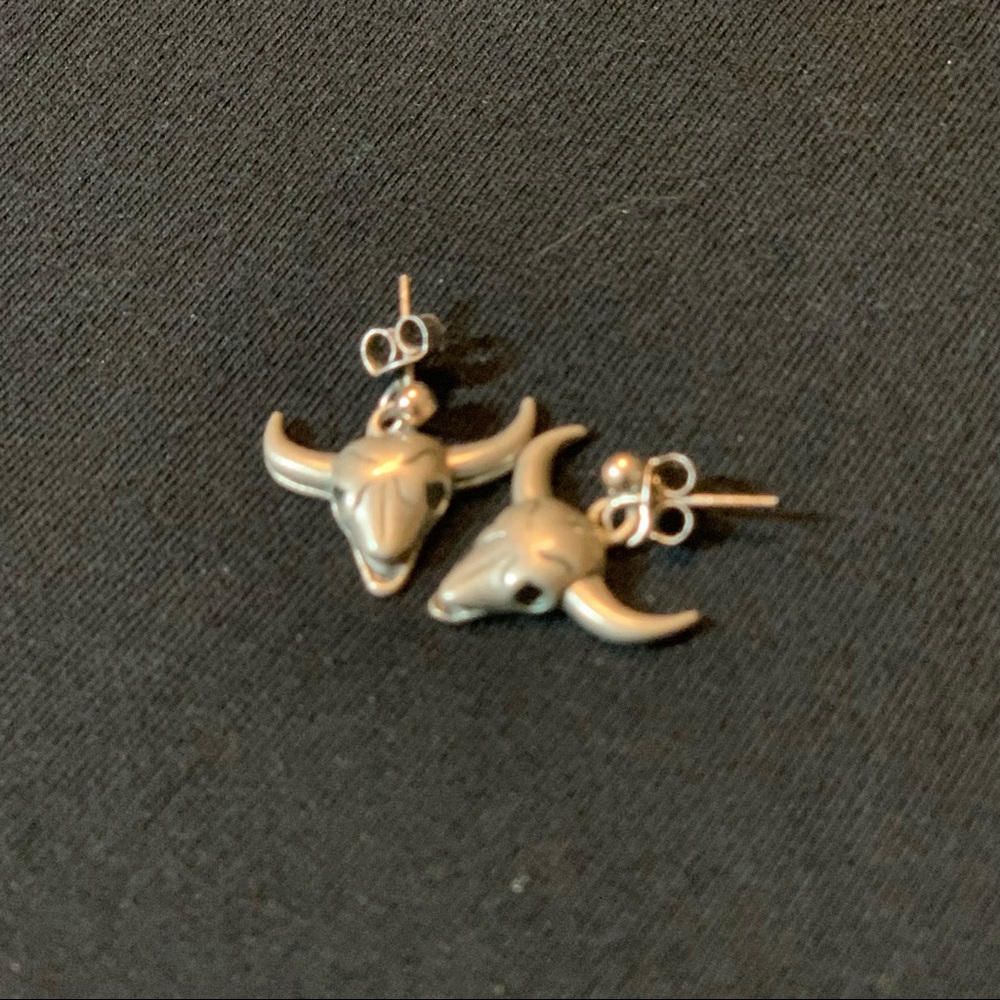 Bull Oxen Cow Pewter Earrings